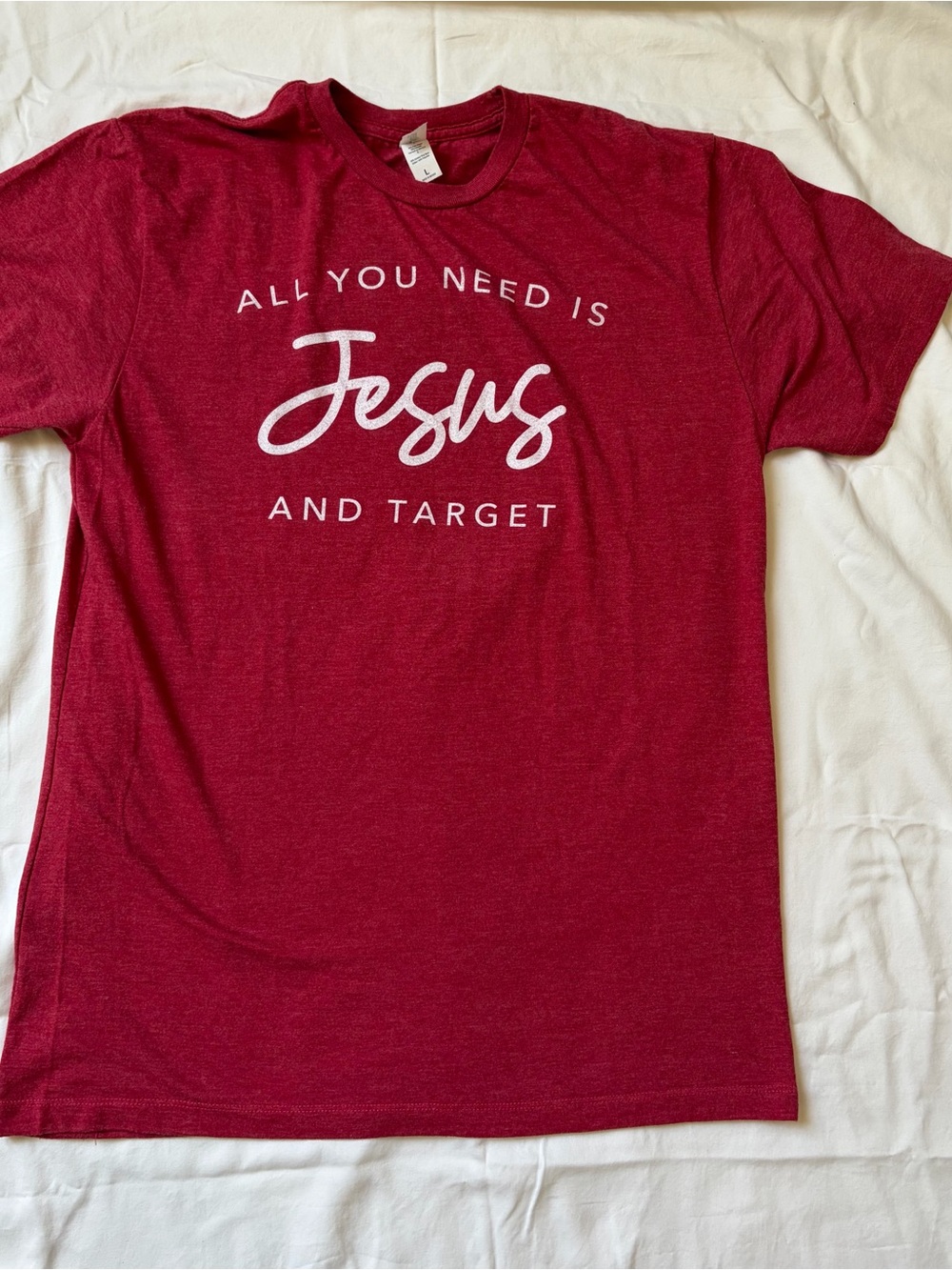 Tultex Red Heather Crew Neck T-Shirt
